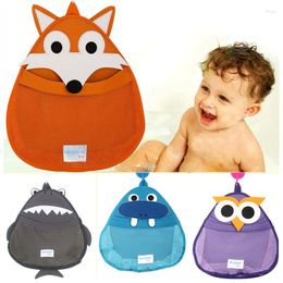 Storage Bags ILFML Cartoon Wall Hanging Kids Baby Bath Tub Toy Tidy Suction Cup Bag Knitted Net Mesh Shampoo Organizer Container