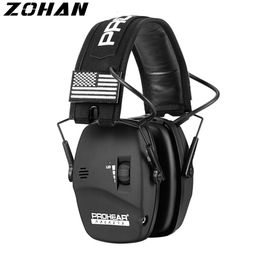 Tactical Earphone ZOHAN Electronic Shooting Hearing Protection Sound Amplification Earmuffs 23dB NRR Low Profile Noise Reduction for Hunting 230621