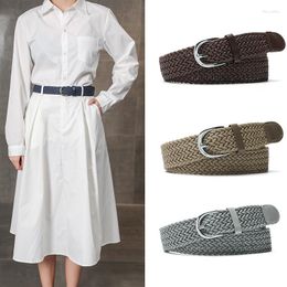 Belts Women Brown White Weave Belt Rope Braid Female For Dress Clothing