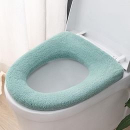 Toilet Seat Covers Soft O-shape Pad Bidet Cover Colourful Closestool Mat Winter Warm Washable Bathroom Accessories Pure Knitting