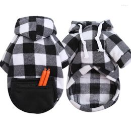 Dog Apparel XS-5XL Pet Clothes Hoodie Warm Coat Plaid Jacket With Zipper Pocket For Small Medium Large Cat Big Dogs Clothing