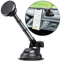 Magnetic Car Phone Mount Universal Suction Cup Car Phone Holder Magnet Mobile Phone Support Stand for iPhone 12 11 X Samsung S10