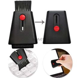 2 In1 Cleaning Brush Computer Monitor Keyboard Cleaner with Screen Wipe Retractable Double Head Laptop Phone Screen Dust Remover