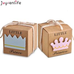 Gift Wrap JoyEnlife 1020pcs Kraft Paper Candy Box Baby Shower Gifts For Guest Birthday Party Babyshower Boy Girl Bag Supply 230625