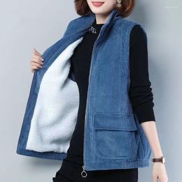 Women's Vests Korean Style Corduroy Vest For Women 2023 Arrival Loose Sleeveless Waistcoat Casual Vintage Ladies Jackets Femme Q297