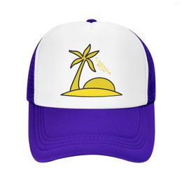 Ball Caps Deserted Tropical Island Sleeveless Baseball Cap For Men Women Mesh Adjustable Casual Hats Cartoon Tropic