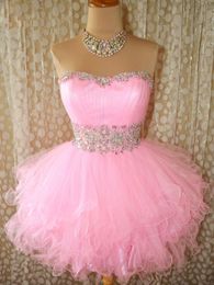 Short Beading Homecoming Dresses Junior Party Gowns Fashion Tulle Corset Back Birthday Graduation Cocktail Prom Party Gown