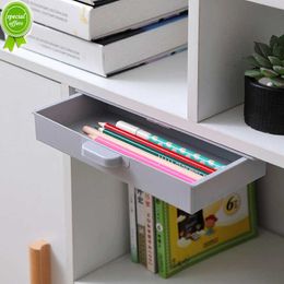 New Self Adhesive Pencil Tray Under Desk Drawer Storage Box Stationery Case Kitchen Knife Fork Container Home Office Organiser