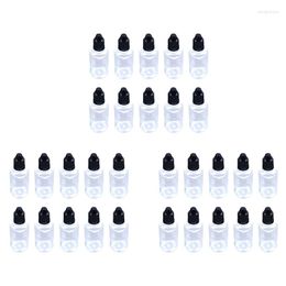 Storage Bottles 30 Pcs 50ML Empty Dropper Liquid Needle Tip Cap PET Black