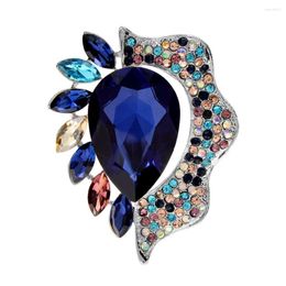 Brooches CINDY XIANG Rhinestone Large Water-drop For Women Elegant Geometric Pin 2 Colors Available Fashion Jewelry