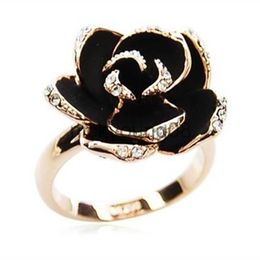 Band Rings Rose Flowers Rings Vintage Resizable Finger Rings Valentine's Day Gift Jewellery Hot Sale Open Ring For Women Jewellery x0625