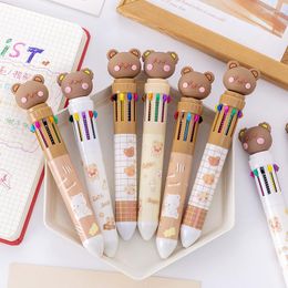 Colors Cute Bear Creative Ballpoint Pen Multi-colors Refill For Student Writing Pens School Office Supplies Korean Stationery