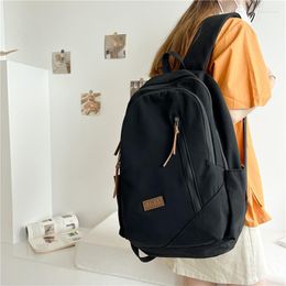 School Bags Big Capacity Women Men's Canvas Laptop Backpacks High Middle Boys University Solid Colour Computer Travel Out Door
