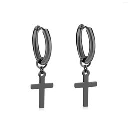 Stud Earrings Punk Simple Cross Dangle For Men Women 316L Stainless Steel Gold Plated Metal Earring Trend Party Jewellery Gift