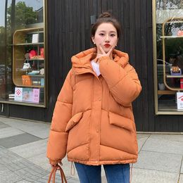 Women's Trench Coats Women's 2023 8 Colour Puffer Coat Mid-Length Hooded Parka Winter Warm Cotton Padded Long Jacket Loose Pluse Size