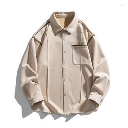 Men's Jackets Spring Oversize Cargo Shirt Jacket Men Baggy Coat Fashion Korean Streetwear Vintage Outerwear Clothing Tops Male Plus Size 3XL