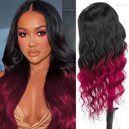 Body Wave Human Hair 4x4 Lace Closure Wigs Red Omber Colour For Black Women Remy Dorisy