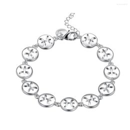 Charm Bracelets Handmade Fashion Bracelet For Women Silver Plated Jewellery Wholesale Wedding Versilbertes Armband