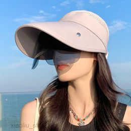 Wide Brim Hats Women Summer Sunshade Hat Electric Bike Riding Large Brim Sun Protection Open Top Hat Face Covering Versatile Outdoor Sun HatSun block HKD230625