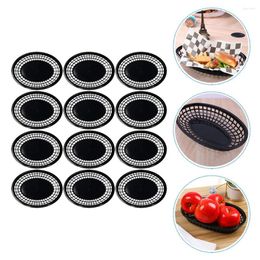 Dinnerware Sets 12 Pcs Hollow Storage Basket Fruit Trays Accessory Bread Convenient Household Portable Multi-function Oval Fry