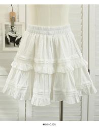 Skirts Women Summer Skirt French Sweet White Half High Waist Small Short Layer Cake Fluffy Solid Color D3994