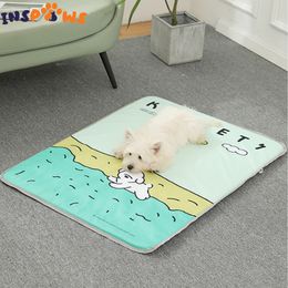 kennels pens Dog Cooling Mat Summer Pet Self Cooling Pad with Non-Slip Bottom Cat Bed Mat for Small Medium Large Dogs Indoor Dog Crate Mat 230625