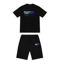 trapstar tracksuit Men's t Shirt Short Sleeve Outfit Chenille Tracksuit Black Cotton London Streetwear Design of motion 608ess