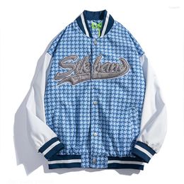 Men's Jackets Brand Blue Baseball Men Embroidery Patchwork Letter College Varsity Jacket Vintage Bomber Coat Couples S-XXL Streetwear