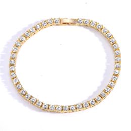 3mm 4mm 5mm 6mm Vintage Unisex Cubic Zirconia Tennis Chain Bracelet Hip Hop Alloy Rhinestone A Row Chains Hand Jewellery Wristband Personality Hip Hop Accessory Bijoux