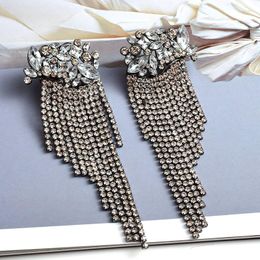 Dangle Earrings Fashion Drip Tassel For Women Rhinestone Long Drop Wedding Party Statement Jewellery Bijoux