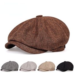 New Casual Newsboys Hat for Men Women Spring and Autumn Elderly Retro Beret Hats Wild Casual Dad Hats Unisex Wild Octagonal Cap