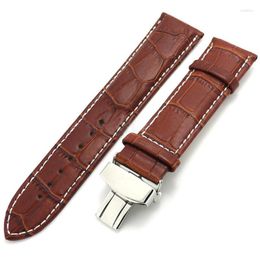 Watch Bands Vintage Leather Coffee Colour Band Men's 7 Holes Watches Accessories High Quality Universal Business Strap Deli22