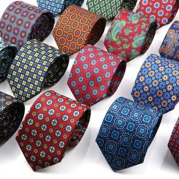 Bow Ties Super Soft Bohemian Silk Ties Men's Fashion 7.5cm Necktie For Men Wedding Business Meeting Gravata Colorful Novelty Printing Tie 230621