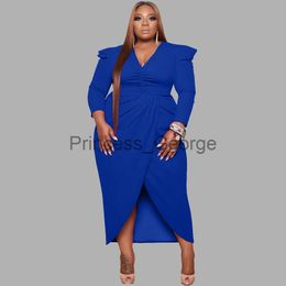 Casual Dresses Women's Clothing Sexy New Style Long Sleeve V Neck Urban Plus Size Evening Dress 5xl Solid Color Elegant Party Dresses Wholesale x0625