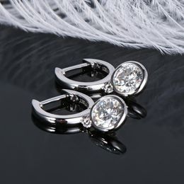 Stud Earrings IOGOU Modern 2023 Hoop For Women 6.5mm Real Moissanite Dangle Huggie Drop Silver 925 Original Jewellery Girl