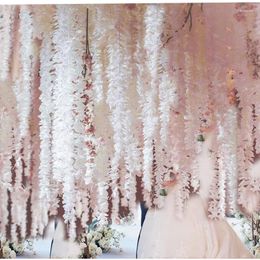 Decorative Flowers 5pcs10M Long Artificial For Wedding Decorations Mariage Flores Artificiales Silk Wisteria Hanging Garland Home Party