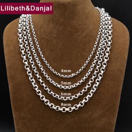 Necklaces 4mm 5mm 6mm Thick Chain 100% Real 925 Silver Chain Jewellery Pendant Necklace for Men Women Jewellery FN14