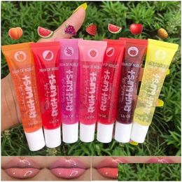 Lip Gloss Fruit Burst Oil Scented Plum Moisturiser Jelly Shiny Vitamin E Oils Lipgloss 6Pcs Drop Delivery Health Beauty Makeup Lips Dh1Yz