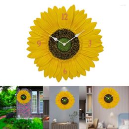 Wall Clocks Resin Sunflower Clock Multifunction Decorative Ornament