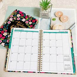 Portable Useful 2023 Organizer Diary A5 Wire Coil Notebook Time Management Daily Journal Perfect Gift Office Supplies