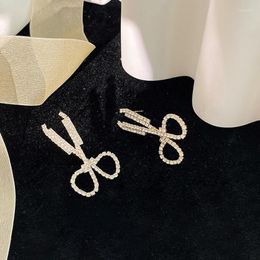 Stud Earrings Dainty Silver Colour Crystal Scissors Big For Women Unique Designed Statement Cool Hip Hop Christmas Jewellery