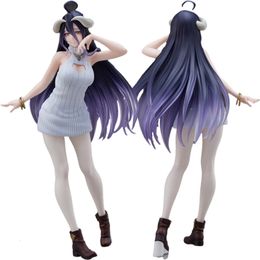 Decorative Objects Figurines 21cm Albedo Anime Figure Sexy Dress Action Ainz Ooal Gown Figurine PVC Adult Collection Model Doll Toys 230621