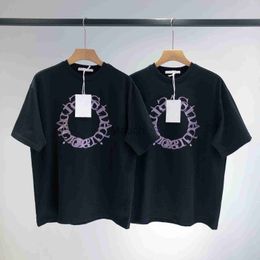 Men's T-Shirts 2023 summer Round purple letters are fashionable and simple oversize lovers tshirt simple design bla tee J230625