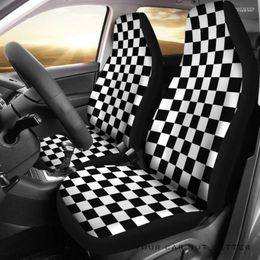 Car Seat Covers Chequered Design/Checkered/Auto Covers/Suv 232205 Pack Of 2 Universal Front Protective Cover