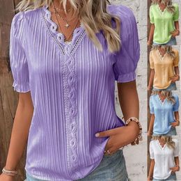 Women's Blouses Summer Short Sleeve Shirts For Women V Neck Casual Blouse Tops Tunic Tees T-Shirt Ladies Plus Size Top