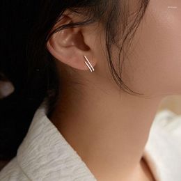 Stud Earrings VENTFILLE Silver Double-layer Line Female Fashion Temperament All-match Handmade Jewellery