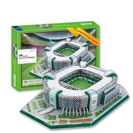 Play Mats Brazil Parque Antarctica Football Stadium Learning 3D Paper DIY Jigsaw Puzzle Model Educational Toy Kits Gift 230621