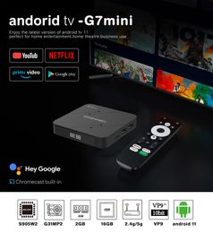 ATV TV Kutusu G7 Mini S905W2 Dört Çekirdek Android 11 Akıllı TV Kutusu BT Uzaktan Kumanda 5G WiFi BT 5.0 USB3.0 Akış Seti Üst Kutu Tvbox