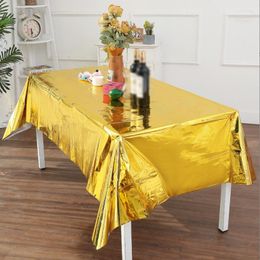 Table Cloth Shiny Rose Gold Silver Tablecloth Waterproof PVC Rectangular Wedding Birthday Party Decoration Supplies