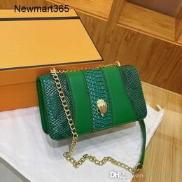 Fashion Designer Shoulder Bag Women's 2023 New Fashion Versatile Bag Eagle Head Snake Pattern Spliced Chain Crossbody Bags